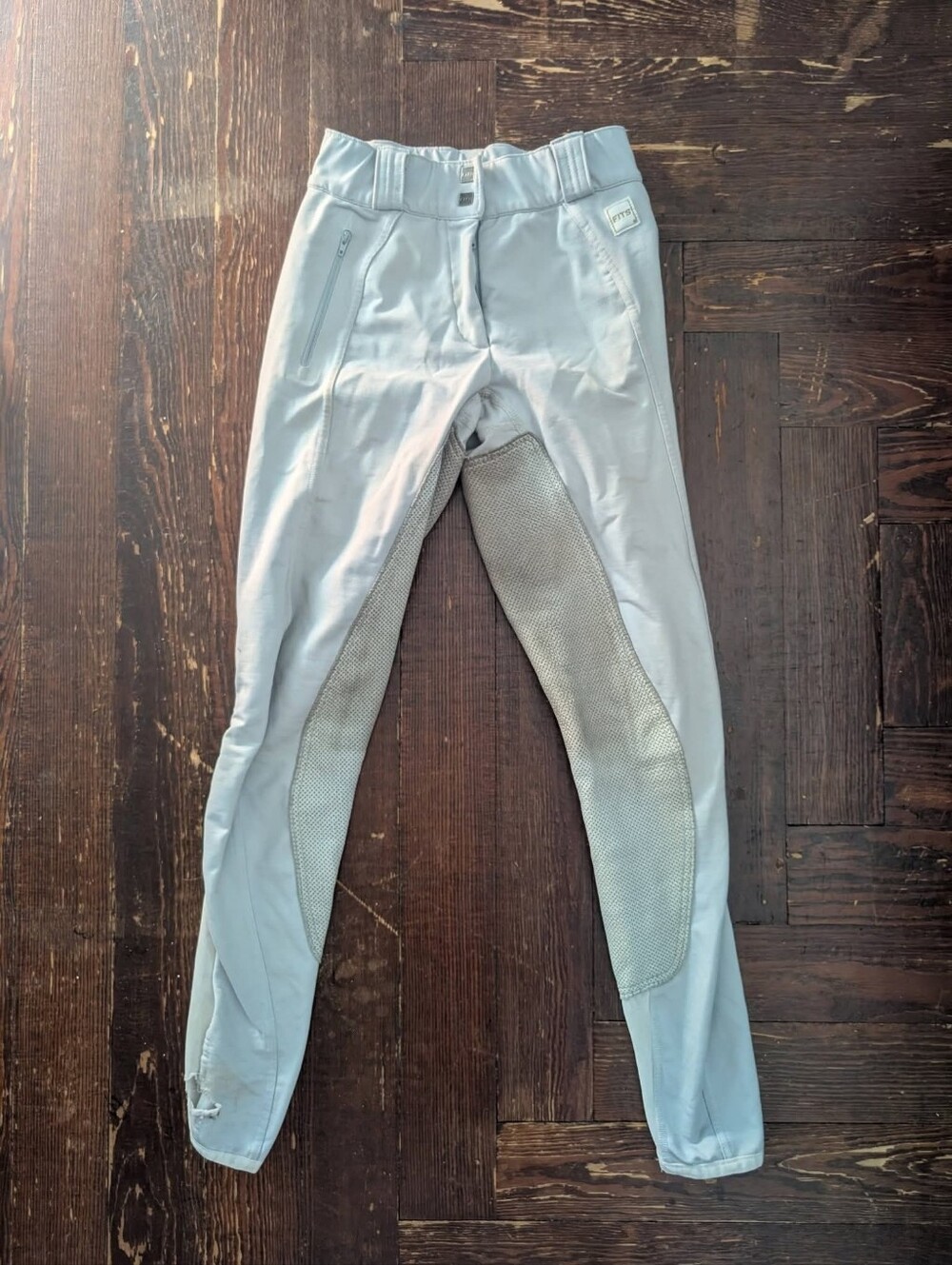 FITS Leather Full Seat Riding Breeches - Dove Grey